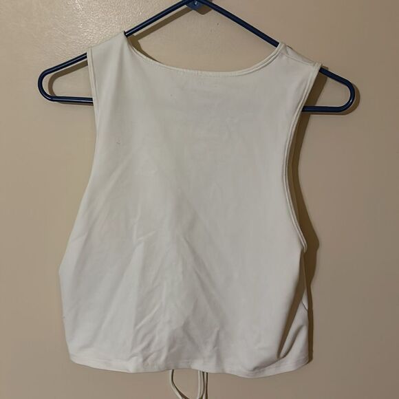 Abercrombie & Fitch Soft A&F Collection White Lace-Up Seamless Scuba Tank XL - Picture 4 of 6